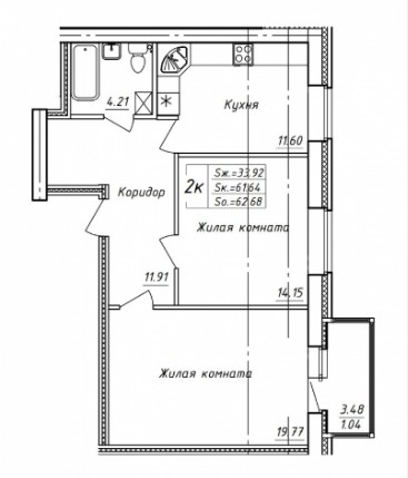 планировка квартиры 63 м2